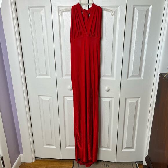 Missguided Halter Gown Red 8 - Picture 3 of 10